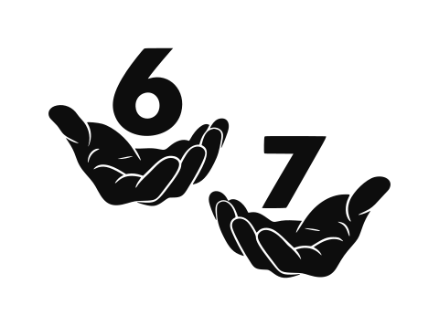 Sagoma adesiva 6 7 - Six seven da tagliare in vinile prespaziato