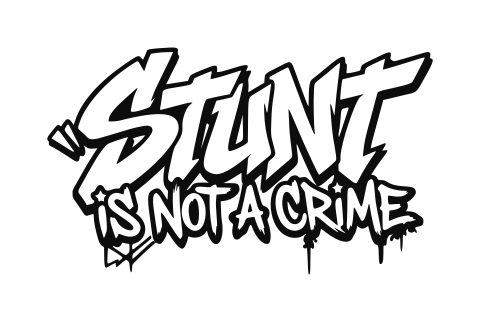 Sagoma adesiva Stunt ins not a Crime da tagliare in vinile prespaziato